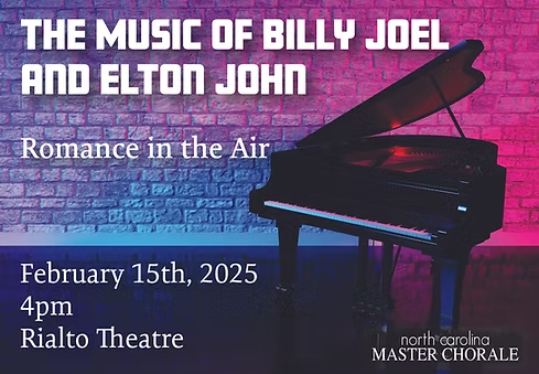 A Poster for this concert with title "The Music of Billy Joel and Elton John"